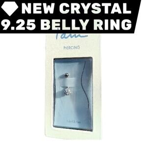 Silver Crystal Belly Ring